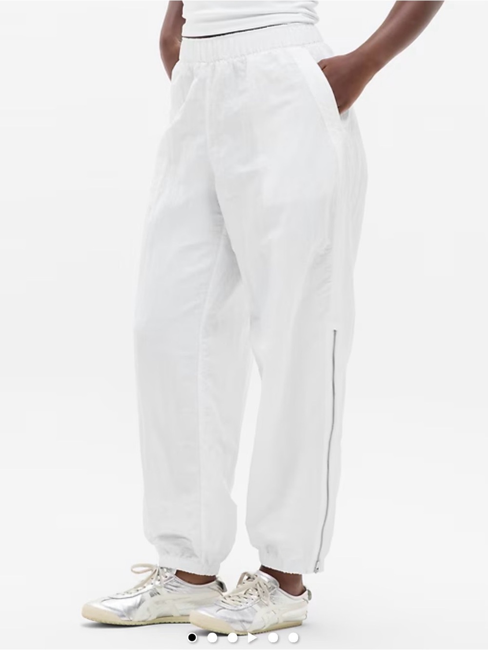 NWT Athleta White Track Pants with Side Zipper